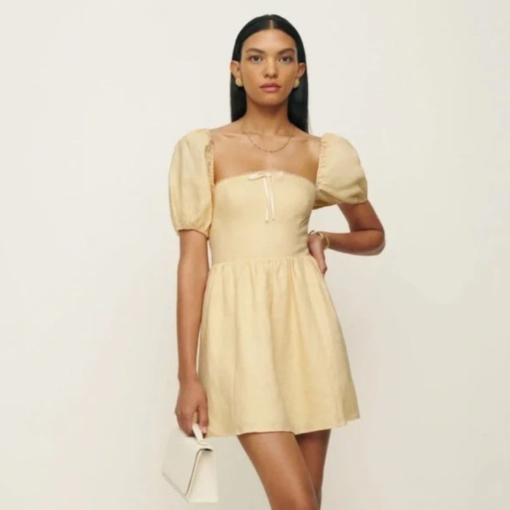 NWT reformation Malvina  linen mini dress  - size 8